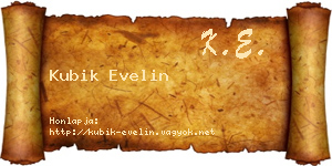 Kubik Evelin névjegykártya